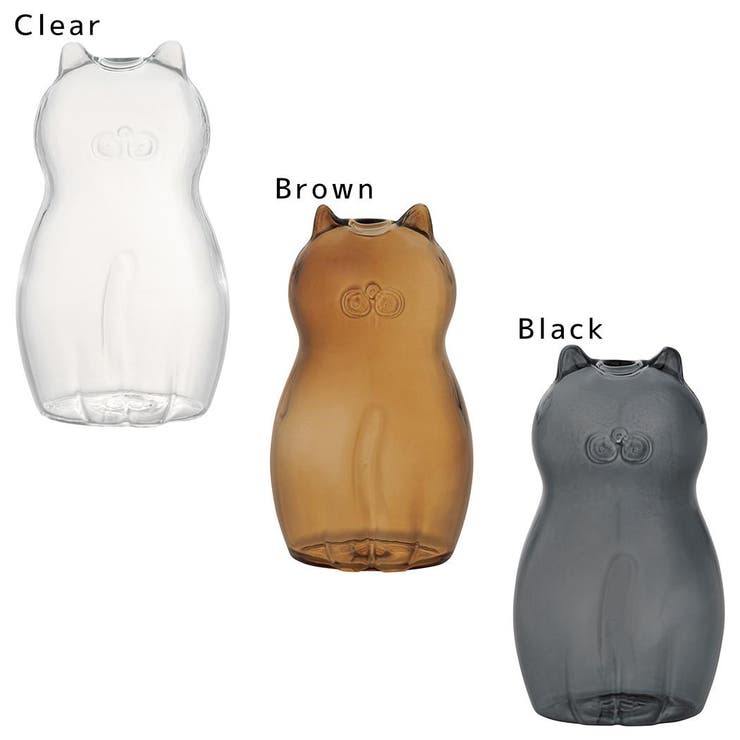 【ポイント2倍＆クーポン！3/11(水) 1:59まで】cinemacollection 花瓶 Glass cat vase ねこ デコレ フラワーベース 一輪挿し グッズ その他