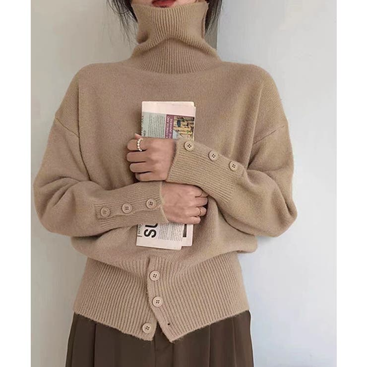 SUNSHINE CLOSET タートルネックリブニット トップス秋冬服 トップス