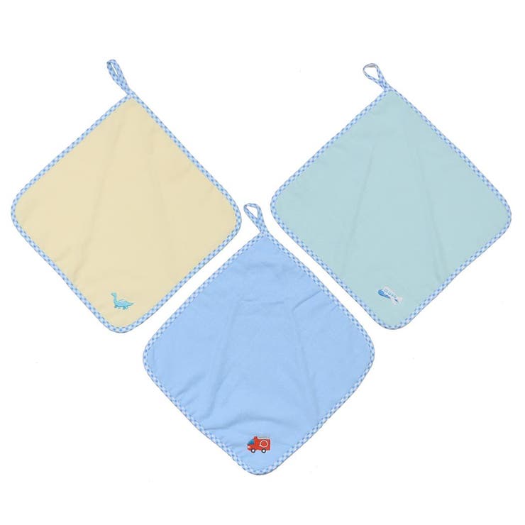 cinemacollection ループタオル ループ付きタオル 3枚組 ガーゼ 男児 入園入学準備雑貨 かわいい グッズ バス・トイレ・掃除洗濯