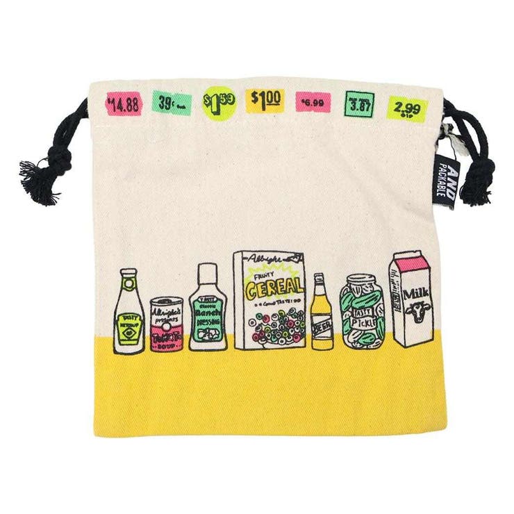 cinemacollection AND PACKABLE 巾着袋 巾着ポーチ KPO バーコードNT テクノプライム 小物入れ かわいい グッズ 浴衣・着物