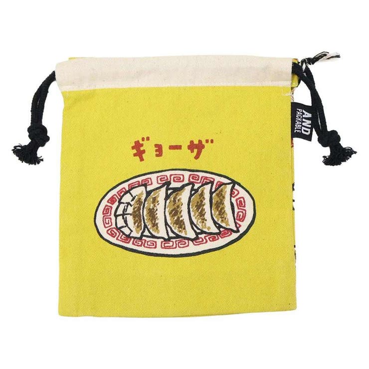 cinemacollection AND PACKABLE 巾着袋 巾着ポーチ KPO ギョーザ オヤジ YE テクノプライム 小物入れ かわいい グッズ 浴衣・着物