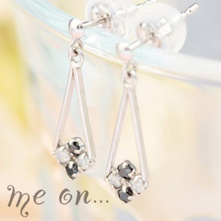 【10％OFFクーポン！2/10(火)1:59まで】アクセサリーショップPIENA me on...ピアス レディース ブラックダイヤ 天然ダイヤモンドドロップピアス 揺れるクローバーモチーフ K10ホワイトゴールド プレゼント 春夏 大人気 アクセサリ