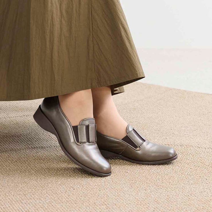 【10％OFFクーポン！2/10(火)1:59まで】Mode et Jacomo×ing 【3E】ラバーバンド付きラウンドトゥシューズ シューズ・靴