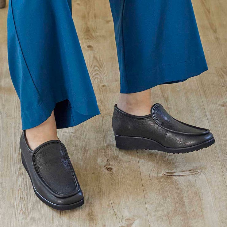 【10％OFFクーポン！2/10(火)1:59まで】Mode et Jacomo×ing 【3E】スクエアトゥスリッポンシューズ シューズ・靴