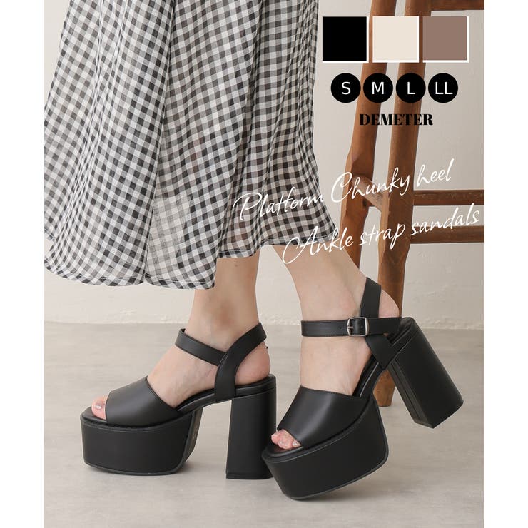 DEMETER [New colors added for Spring/Summer 2026] Platform, chunky heel, ankle strap sandals - Shoes