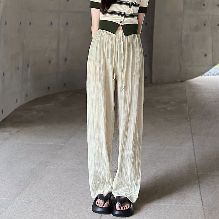 SUNSHINE CLOSET リラックス ロングパンツ 綿麻パンツ薄手 パンツ・ズボン