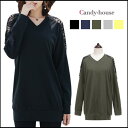 candy-house Vネック ドルマン ワンピース チュニック レース 切り替え 1884 トップス