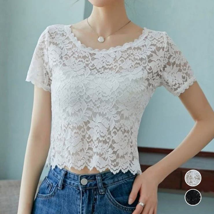 【10％OFFクーポン！7/26(日)1:59まで】Miniministore 総レースブラウス シースルー インナー トップス
