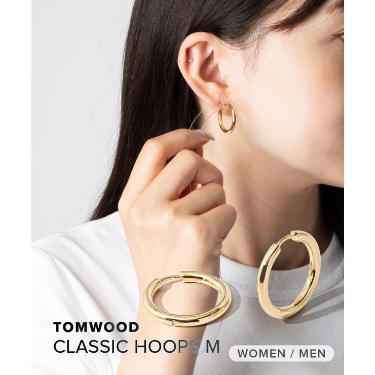 【ポイント2倍＆クーポン！3/11(水) 1:59まで】U-STREAM トムウッド TOM WOOD Classic Hoops Medium Gold クラシックフープ ミディアム ゴールド 100192 ピアス ユニセックス アクセサリー ゴー