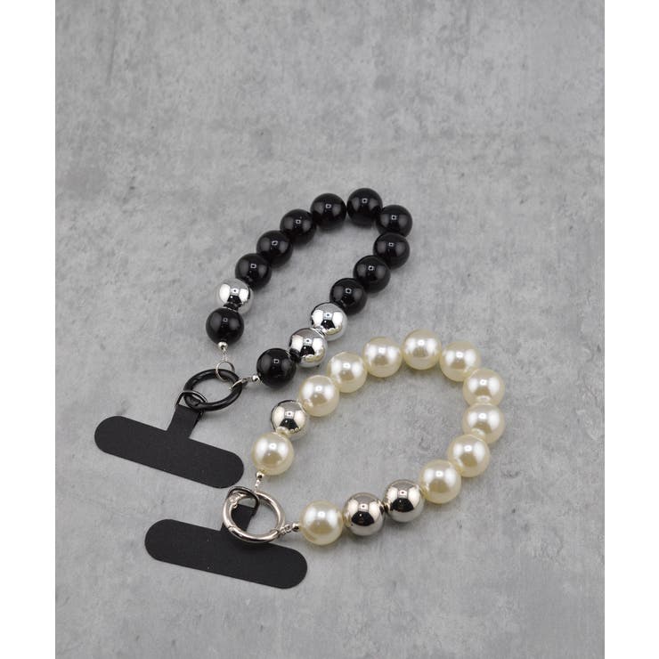 earyear Big Ball Black acrylic Combi Color Chain Wrist Strap 小物