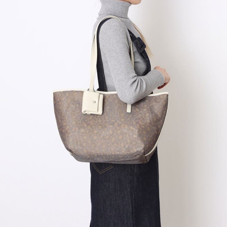 UNBILLION カシュカシュ cachecache / チュールメッシュヒョウ柄プリントトートL バッグ・鞄