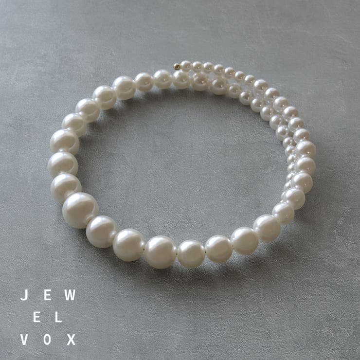 Jewel vox ネックレス チョーカー パール 金属アレルギー ニッケルフリー 巻きつけ レディース 大きめパール シンプル おしゃれ 大人かわいい デイリー カジュアル 重ね付け 普段使い オケージョン オシャレ ブランド 韓国 大人 韓国ファッシ