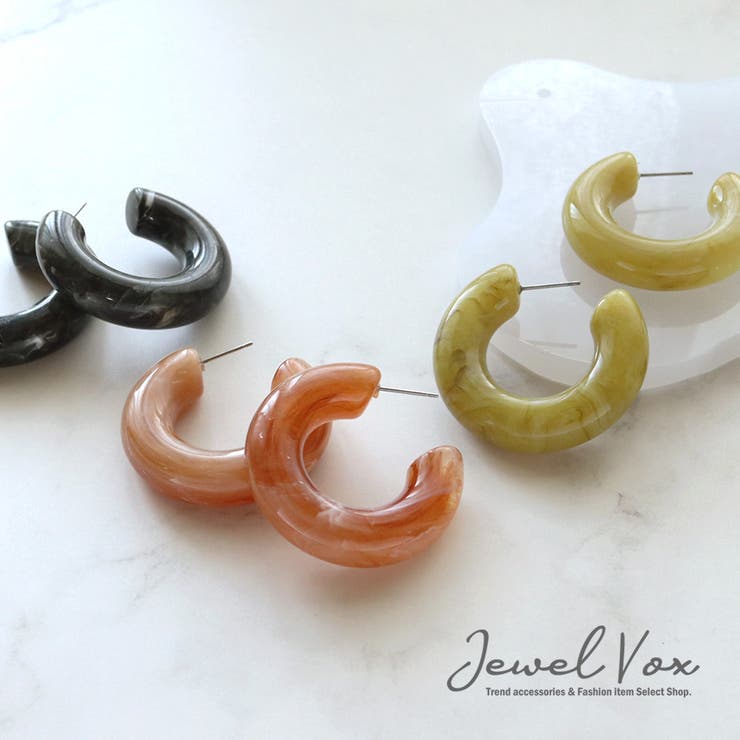 【10％OFFクーポン！3/26(木)1:59まで】Jewel vox ピアス 金属アレルギー レディース チタンポスト ドロップ ミックスカラー くすみカラー 大ぶり 可愛い ブラウン ダークブラウン グレージュ グリーン アクリル樹脂 ギフト プレゼ