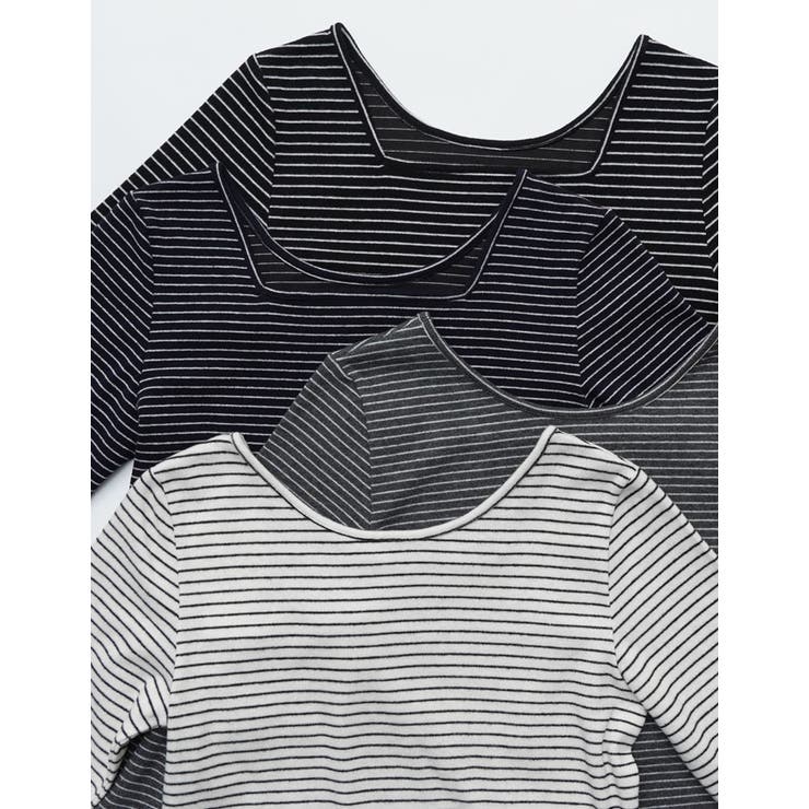 Re:EDIT 前後2WAY起毛フラッフィーボーダーカットソー長袖トップス トップス shoplistselect-10485996 SHOPLIST サンプル画像2