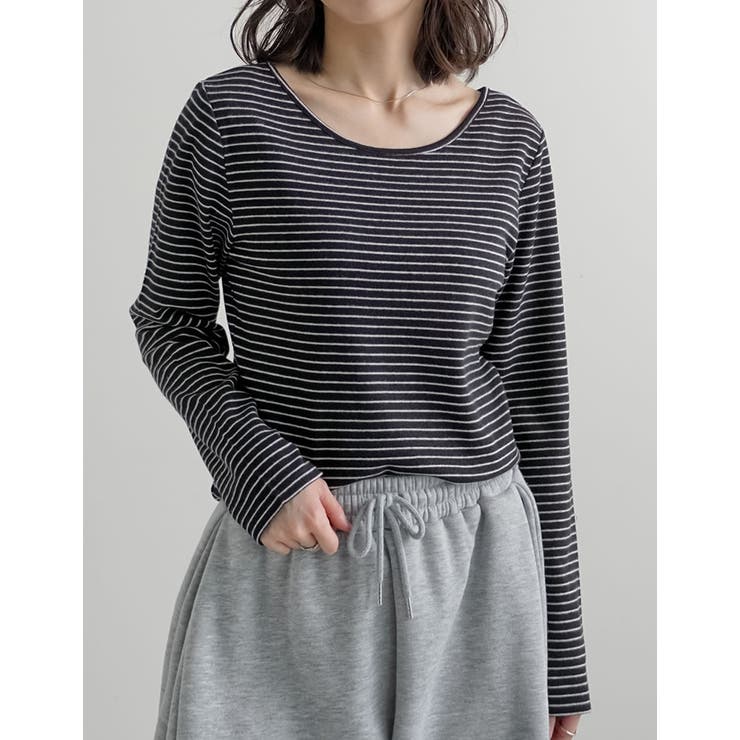 Re:EDIT 前後2WAY起毛フラッフィーボーダーカットソー長袖トップス トップス shoplistselect-10485996 SHOPLIST サンプル画像3