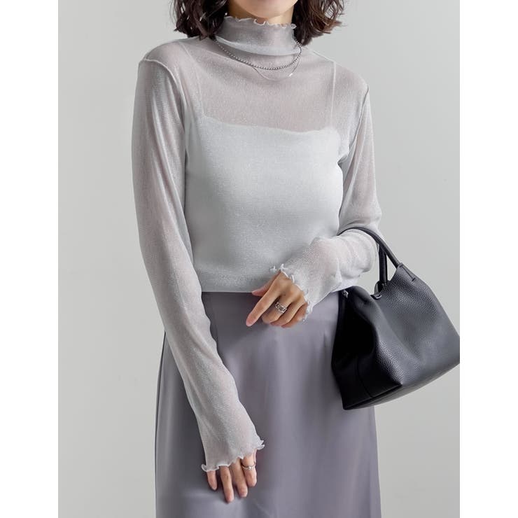 Re:EDIT ラメチュールボトルネックシアートップス トップス shoplistselect-10485995 SHOPLIST サンプル画像3