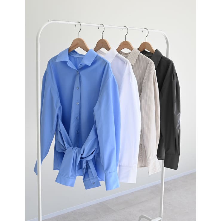 Re:EDIT [2026S/S COLLECTION]ブロード無地＆ストライプウエスト巻きデザインシャツ トップス shoplistselect-10486002 SHOPLIST サンプル画像2