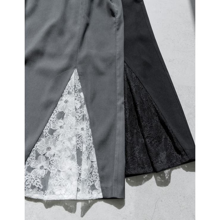 【10％OFFクーポン！8/11(火)1:59まで】Re:EDIT [2026S/S COLLECTION][低身長サイズ有]ツイルレースドッキングスカート スカート shoplistselect-10486005 SHOPLIST サンプル画像2