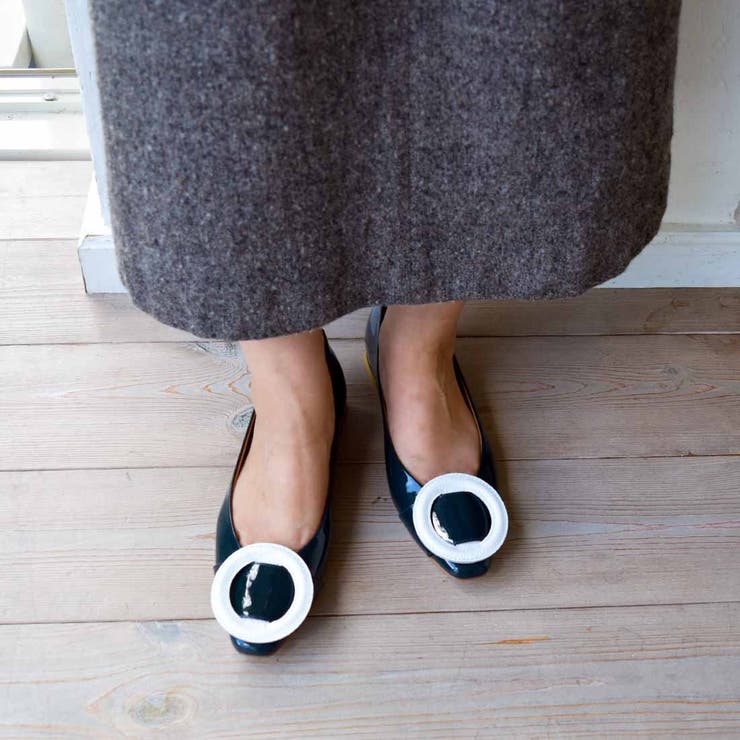 Mode et Jacomo×ing サークルモチーフフラットパンプス シューズ・靴