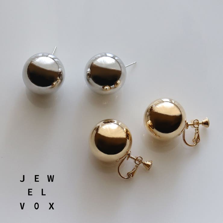 Jewel vox ピアス イヤリング ニッケルフリー 金属アレルギー レディース メタルボール 大ぶり 大きめ 大人かわいい 普段使い シンプル オケージョン 結婚式 デイリー カジュアル オシャレ ギフト プレゼント 韓国 大人 韓国ファッション 人