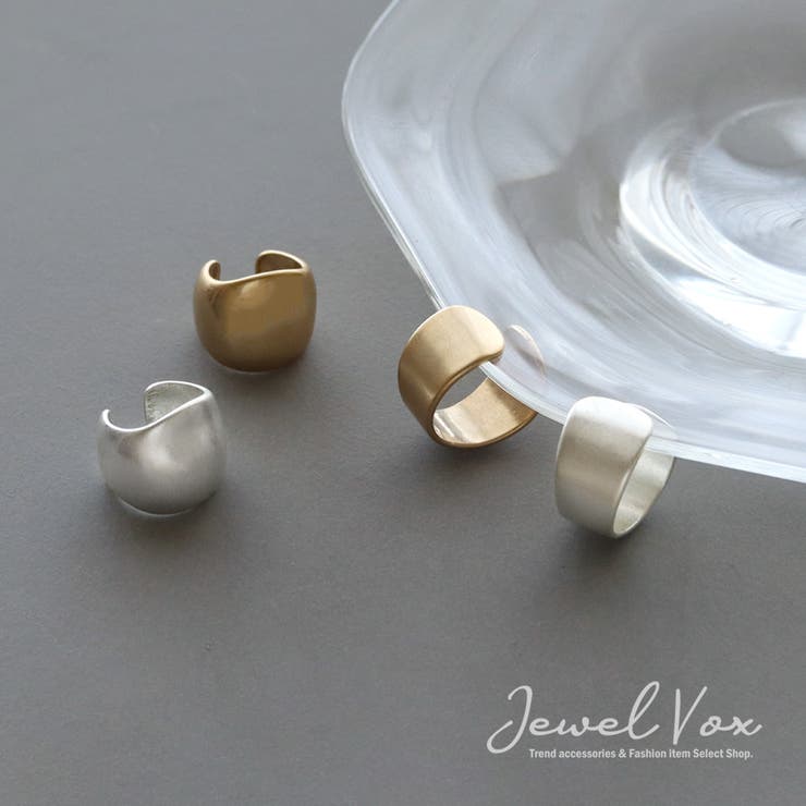 【10％OFFクーポン！5/16(土)1:59まで】Jewel vox イヤーカフ イヤリング 片耳用 金属アレルギー 2タイプ 2デザイン セミマット ゴールド シルバー ニッケルフリー 安心 シンプル 太め イヤカフ デイリー カジュアル トレンド