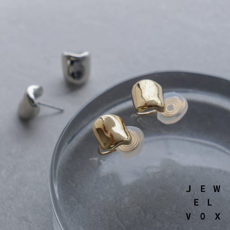 【10％OFFクーポン！3/26(木)1:59まで】Jewel vox ピアス イヤリング レディース 金属アレルギー チタンポスト ゴールド シルバー シンプル いびつ メタル カーブ ニッケルフリー 女性 30代 40代 50代韓国 大人 韓国ファッ