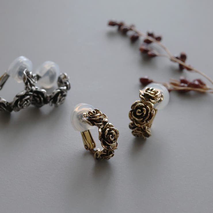 Jewel vox イヤリング ニッケルフリー 金属アレルギー レディース 薔薇 バラ アン...