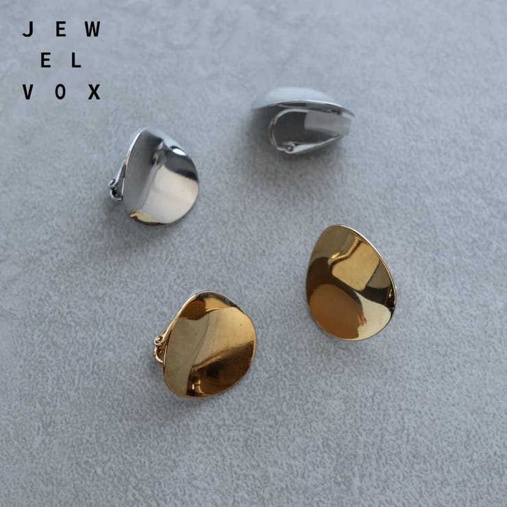 【10％OFFクーポン！2/23(月)1:59まで】Jewel vox イヤリング 金属アレルギー対応 レディース ゴールド シルバー オーバル プレート メタル 大ぶり ニッケルフリー 普段使い カジュアル オケージョン 仕事 韓国 大人 韓国ファッシ