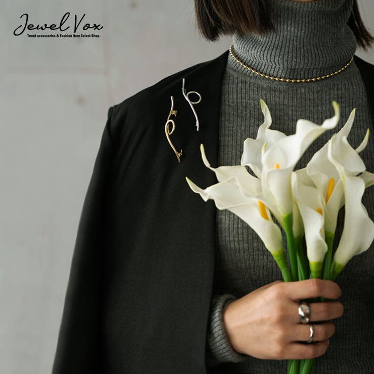 【20％OFFクーポン！3/4(水)限定】Jewel vox ブローチ キルトピン ストールピン 安全ピン レディース ニュアンス ライン シンプル メタル 入学式 卒園式 卒園式 卒業式 フォーマル ワンピース 女性 ママ スーツ 韓国 大人