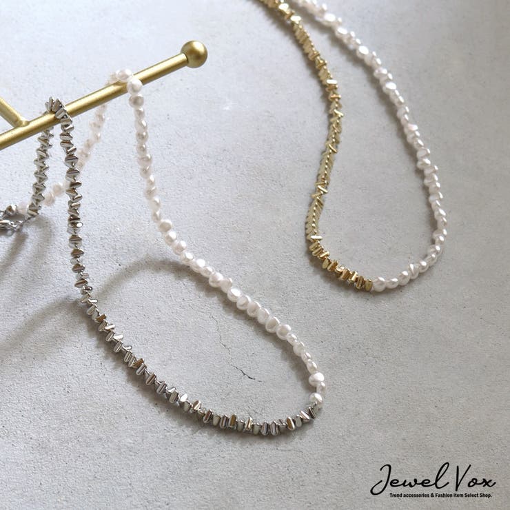 Jewel vox ネックレス レディース ショートネックレス 金属アレルギー パール アシンメトリー ゴールド シルバー ニッケルフリー 安心 大人 シンプル オケージョン フォーマル プレゼント 女性 韓国 大人 韓国ファッション 人気 アクセサリー