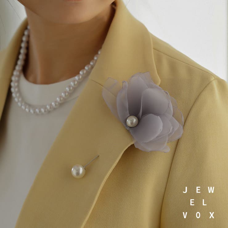 Jewel vox コサージュ キルトピン ブローチ 安全ピン フラワー 花 パール カーキ ピーチ グレー ブラック シンプル おしゃれ 普段使い パーティー 入学式 卒園式 卒園式 卒業式 韓国 大人 韓国ファッション 人気 アクセサリー