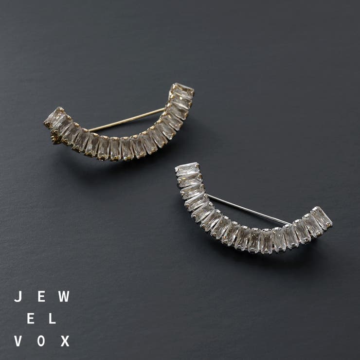 【20％OFFクーポン！3/4(水)限定】Jewel vox ブローチ キルトピン ストールピン 安全ピン レディース キュービックジルコニア セミサークル 半円 三日月 ゴールド シルバー オケージョン パーティー 入学式 卒園式 卒業式 フ