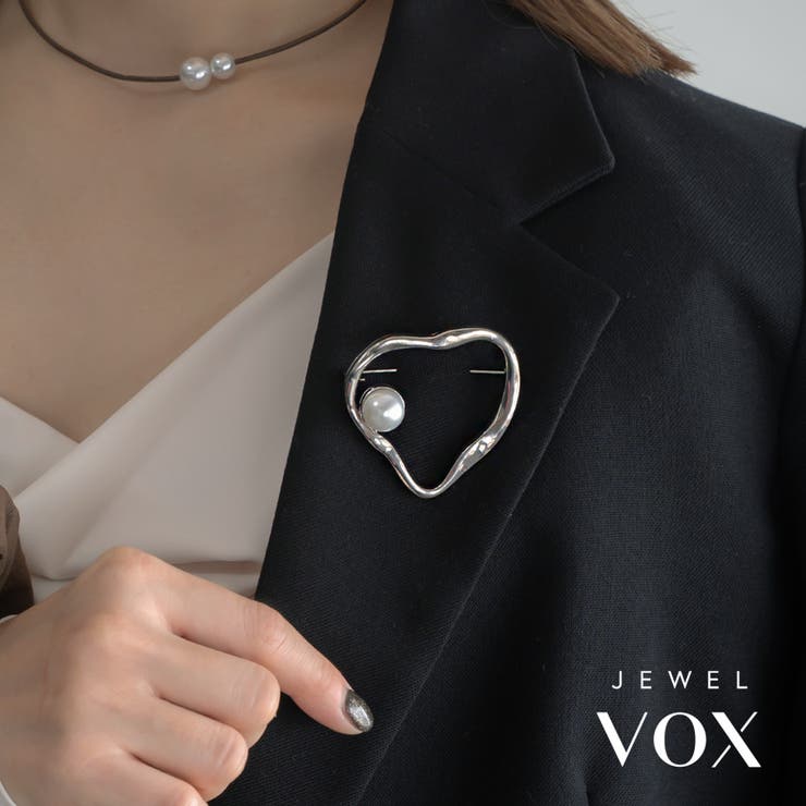 【10％OFFクーポン！3/26(木)1:59まで】Jewel vox ブローチ ストールピン 安全ピン レディース ハート ニュアンス Pパール ゴールド シルバー 結婚式 パーティー オケージョン 入学式 卒園式 卒園式 卒業式 フォーマル ワンピー