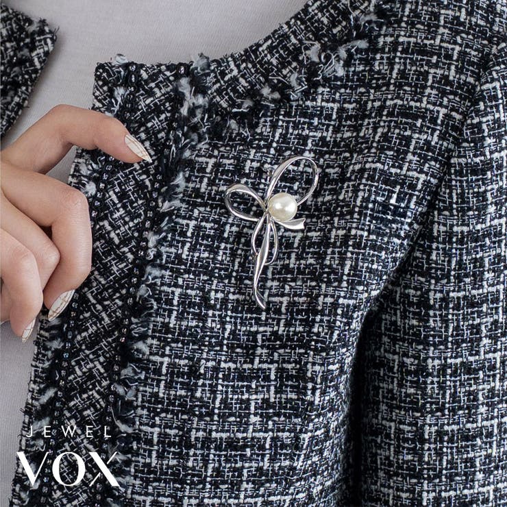 Jewel vox ブローチ ストールピン 安全ピン レディース リボン ノット モチーフ Pパール ゴールド シルバー 金具 結婚式 パーティー オケージョン 入学式 卒業式 卒園式 卒園式 フォーマル 普段使い デイリー 仕事 オフィス 韓国 大人