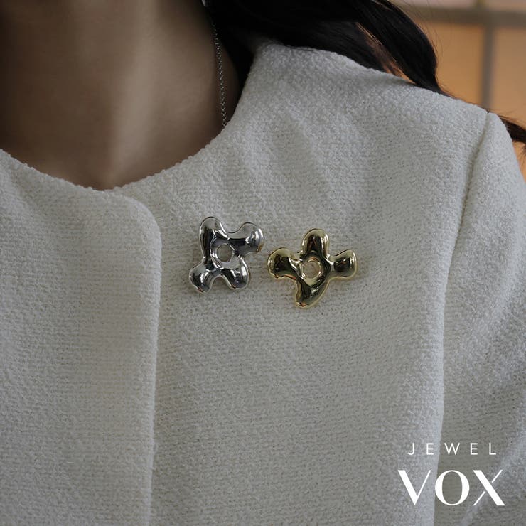 Jewel vox ブローチ ストールピン レディース 安全ピン 花 フラワー ニュアンス モチーフ ゴールド シルバー 金具 結婚式 オケージョン 入学式 卒業式 入園式 卒園式 フォーマル 仕事 オフィス 女性 プレゼント 韓国 大人 韓国ファッショ