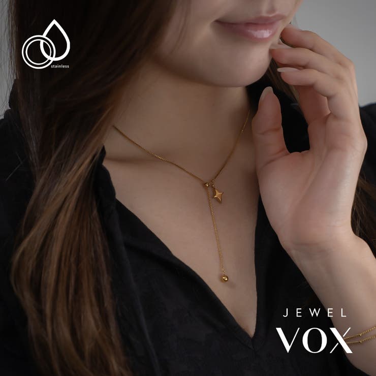 Jewel vox ネックレス レディース ショートネックレス ステンレス製 金属アレルギー ダイヤ モチーフ ..