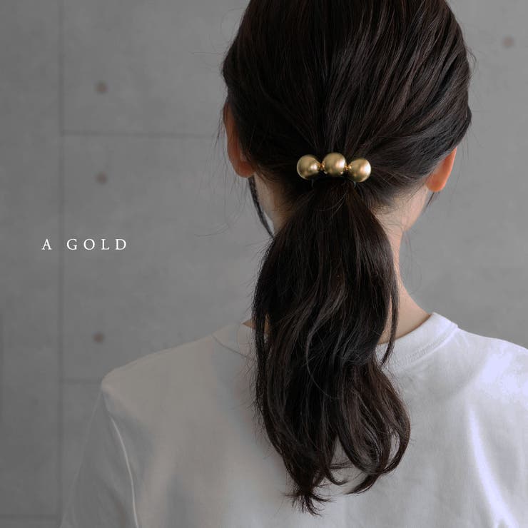 Jewel vox ポニーフック ヘアーフック ヘアアクセ メタルボール すじ加工 セミマット ニュアンス 2タイプ おしゃれ まとめ髪 大人かわいい ゴールド シルバー カジュアル シンプル オフィス 普段使い 可愛い ヘアアレンジ レディース 韓国