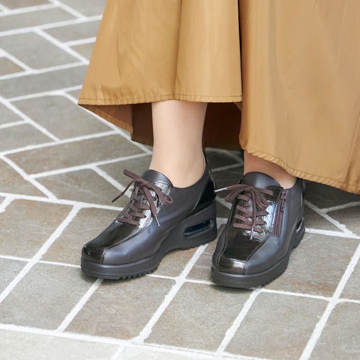 Mode et Jacomo×ing 【3E】エアークッションレースアップスニーカー シューズ・靴