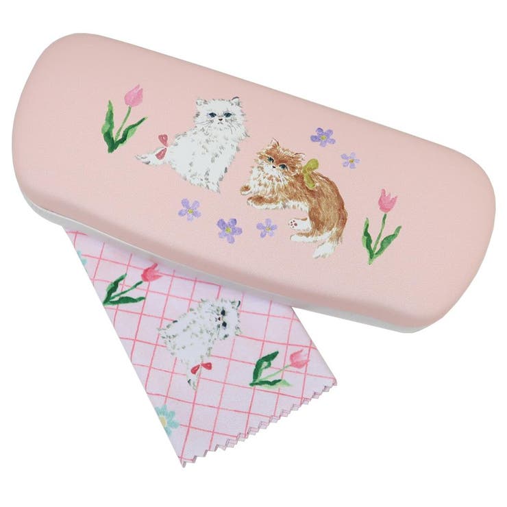 cinemacollection 利光春華 眼鏡ケース メガネケース＆クロスセット cat Green Fla...