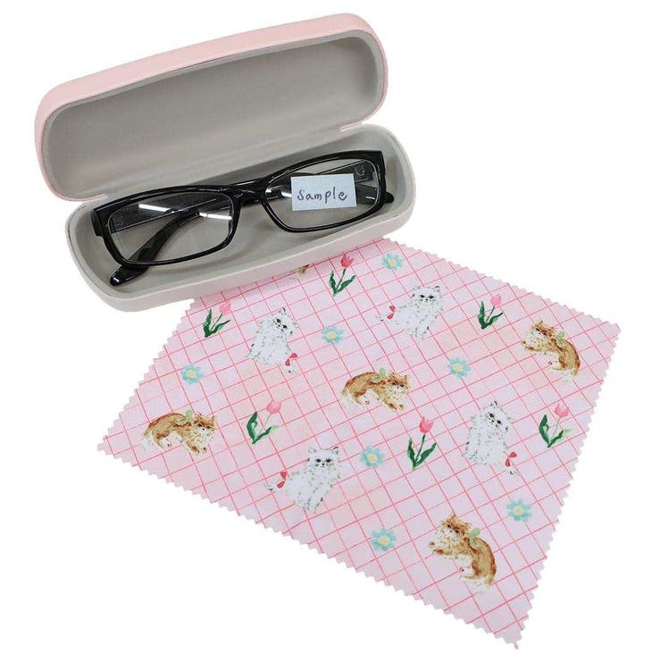 cinemacollection 利光春華 眼鏡ケース メガネケース＆クロスセット cat Green Fla...