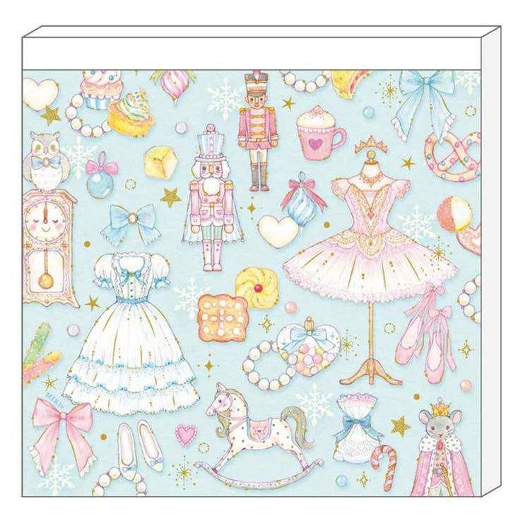 【10％OFFクーポン！3/26(木)1:59まで】cinemacollection たけいみき メモ帳 メモパッド くるみ割り人形 クローズピン 事務用品 ガーリーイラスト グッズ その他