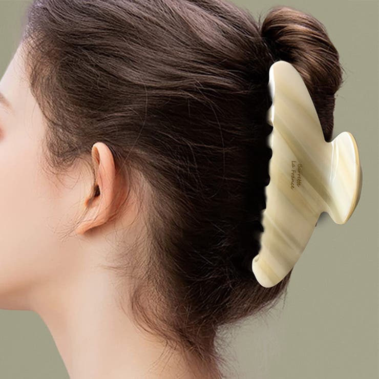 レースレディース フロント ロゴ ニュアンス バンス ヘアクリップ 女性 レディース ヘアアクセサリー 春 夏 秋 冬　バンスクリップ ワニクリップ 髪留め 髪飾り 艶感 まとめ髪 シンプル ベーシック おしゃれ かわいい アクセント ヘアアレンジ フ