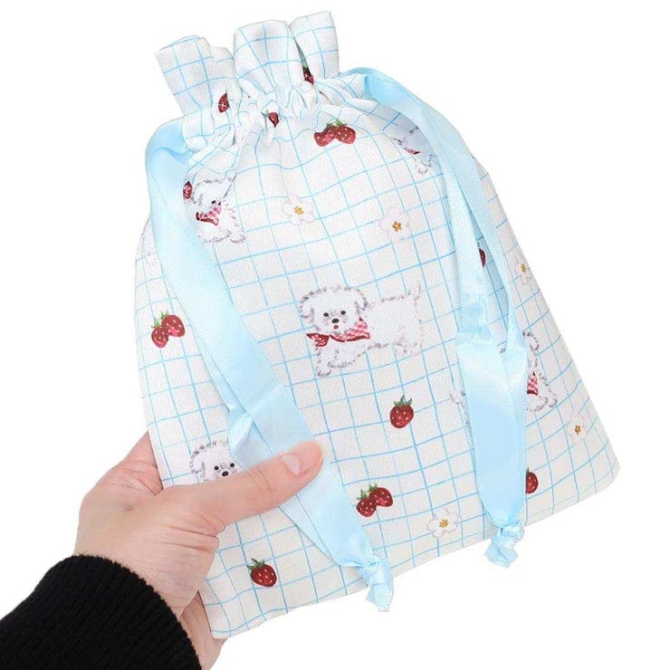 cinemacollection 利光春華 巾着袋 サテン巾着 strawberry dog Green Flash きんちゃくポーチ 小物入れ グッズ 浴衣・着物