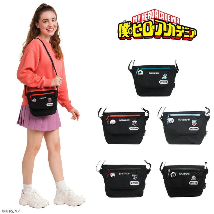 Tasche Jack 【outdoor products】ha02 僕のヒーローアカデミア 缶バッチ付きフラップショルダー 緑谷出久 爆豪勝己 轟焦凍 死柄木弔 バッグ・鞄