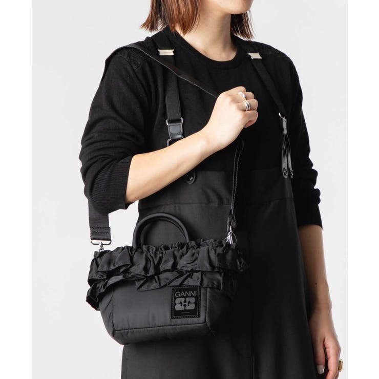 U-STREAM ガニー GANNI Mini Shopper Ruffle ミニ ショッパー ラッフル A7187 5972 ハンドバッグ ショルダーバッグ 2WAY レディース バッグ バッグ・鞄
