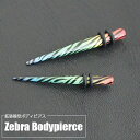 アクセサリーショップPIENA アクリル製エキスパンダー 拡張器型ボディピアス レインボーカラー ゼブラ柄 2サイズ 1個売り アクセサリー