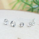 【マラソン期間中 5%OFFクーポン】アクセサリーショップPIENA 樹脂ポストピアス ノンアレルギー スタッド 豪華6点セット ラインストーン サイズのストー...