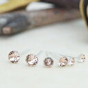 【マラソン期間中 5%OFFクーポン】アクセサリーショップPIENA 樹脂ポストピアス ノンアレルギー スタッド 豪華6点セット ラインストーン サイズのストー...