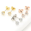 【8/11まで5%OFFクーポン】アクセサリーショップPIENA スタッドピアス チタン スーパーキュービックジルコニア6本爪ピアス シンプル 定番 シルバー ...