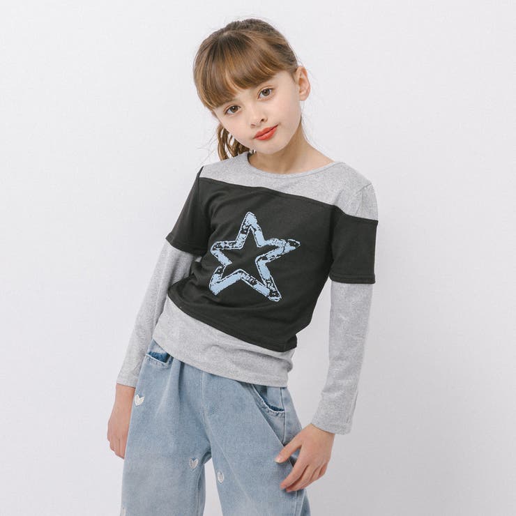 【10％OFFクーポン！3/26(木)1:59まで】URBAN CHERRY レイヤードライクスタープリントカットソー トップス